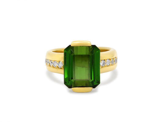 H.Stern Green Tourmaline and Diamond Ring in 18K Gold