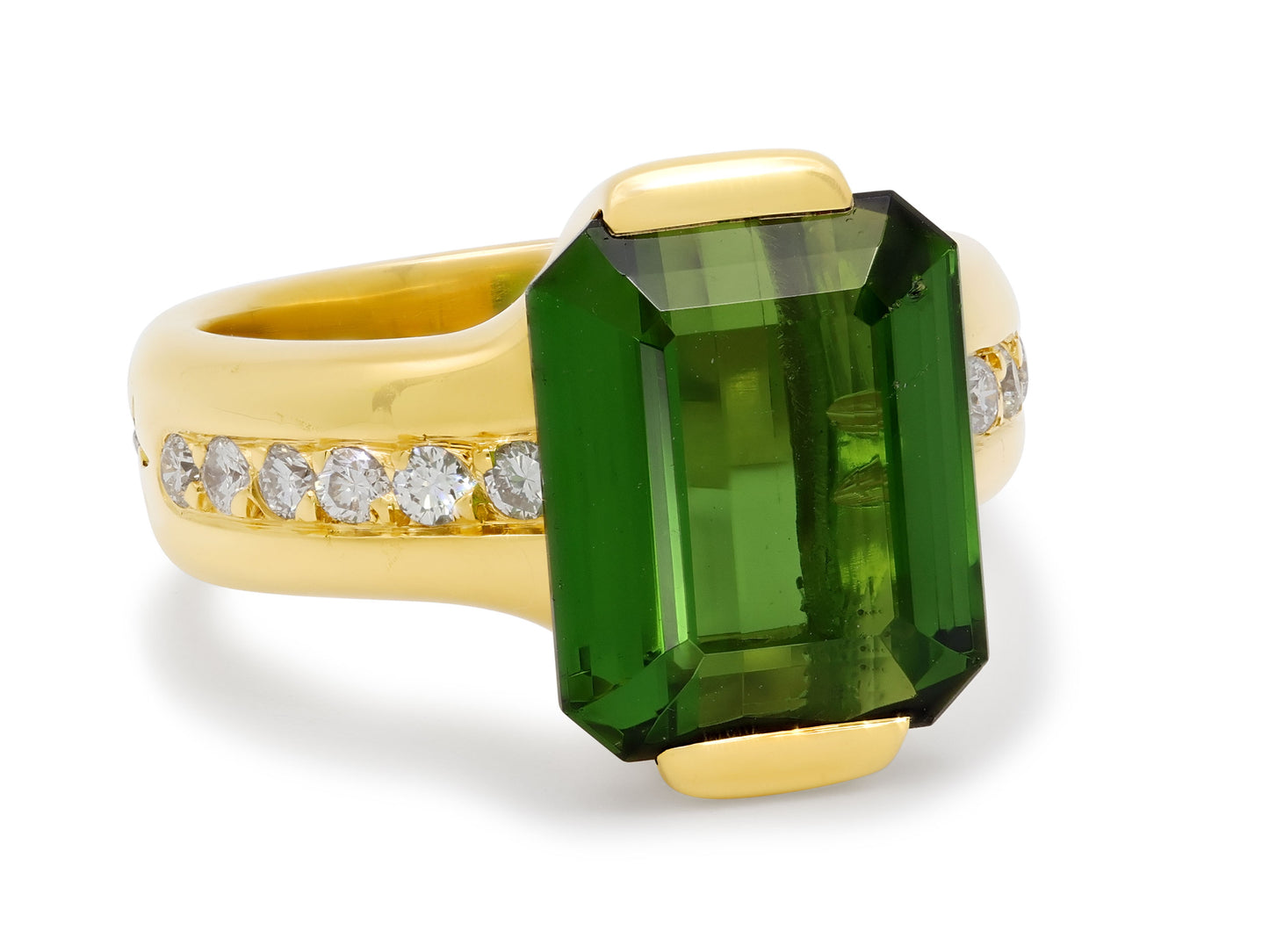 H.Stern Green Tourmaline and Diamond Ring in 18K Gold