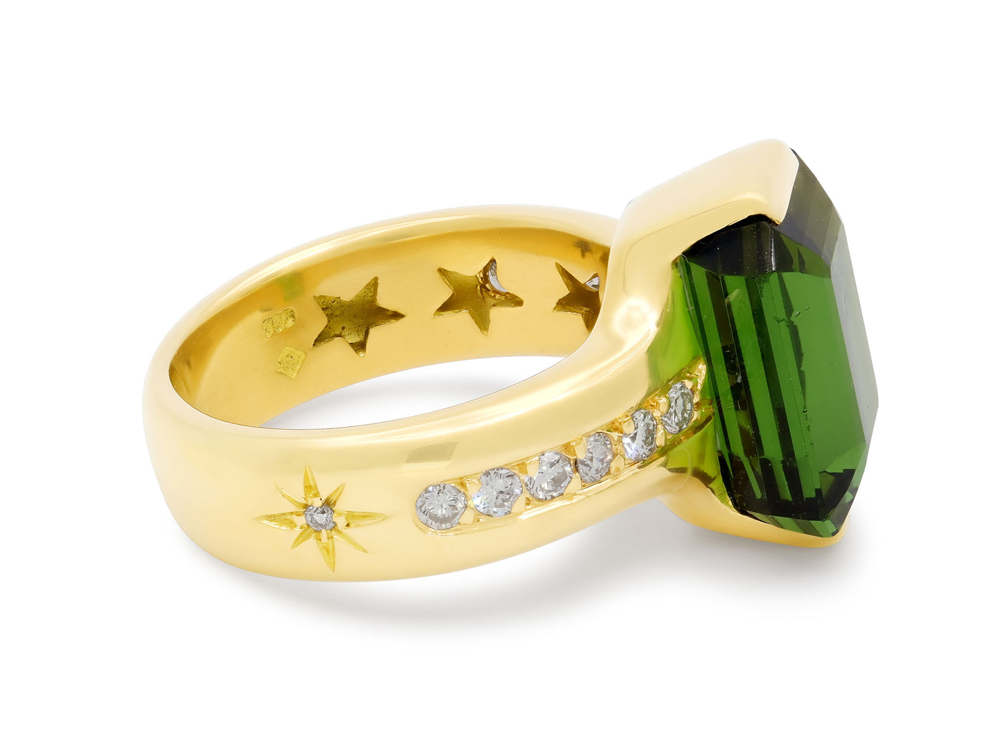 H.Stern Green Tourmaline and Diamond Ring in 18K Gold