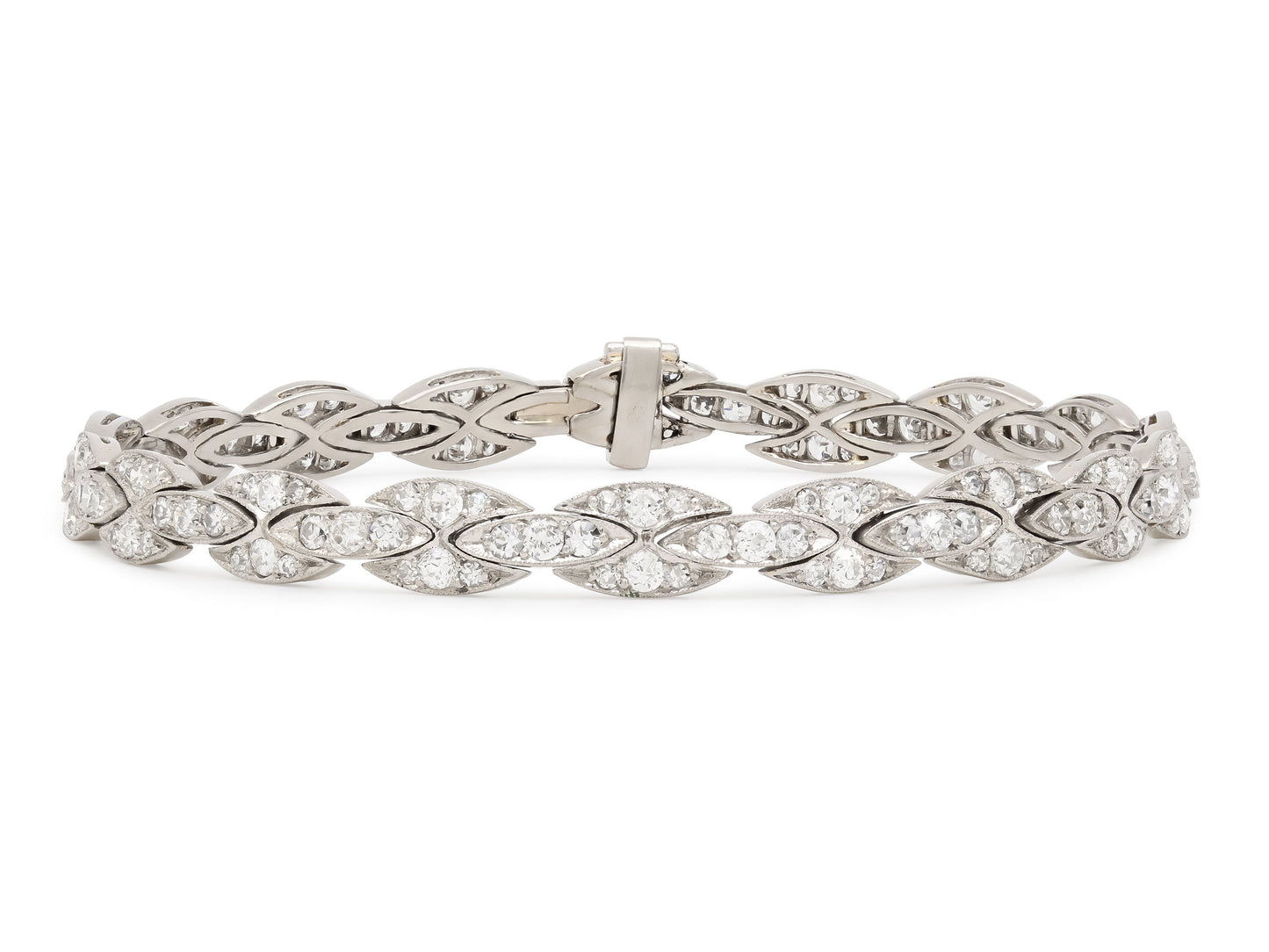 Mid-Century Diamond Bracelet in Platinum, French