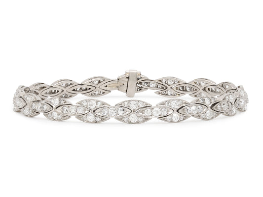 Mid-Century Diamond Bracelet in Platinum, French