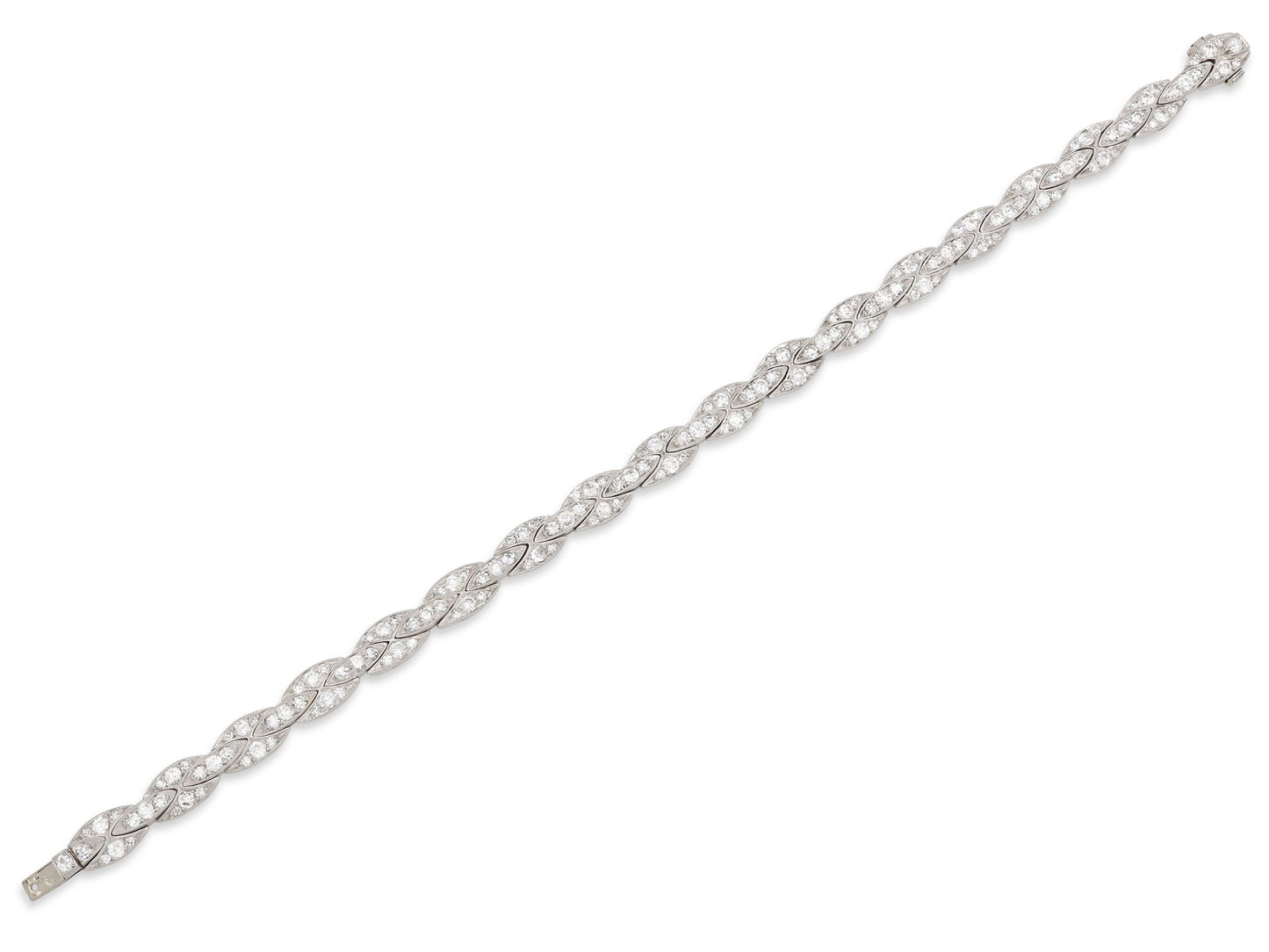 Mid-Century Diamond Bracelet in Platinum, French