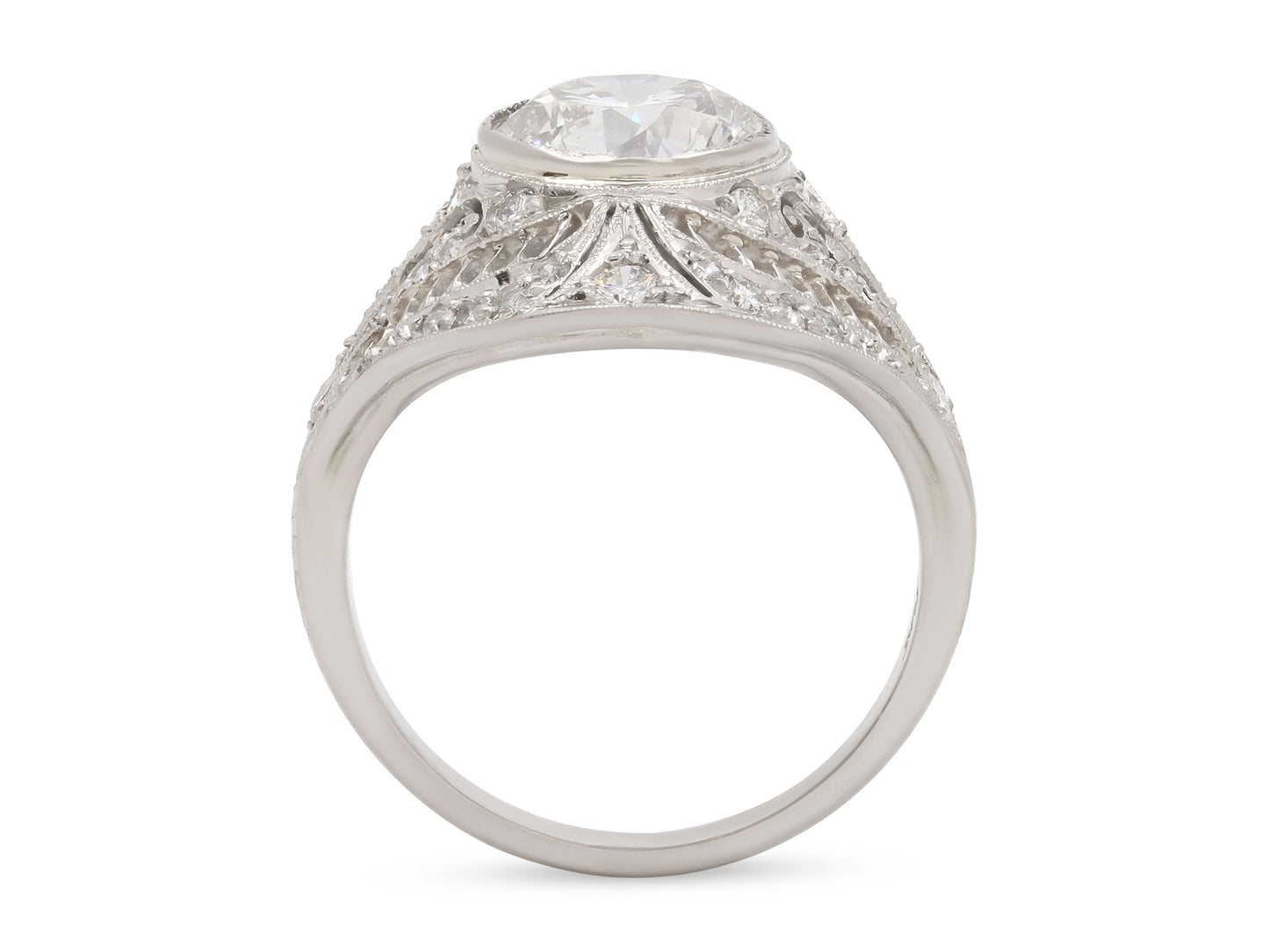 Mid-Century Diamond Ring in Platinum
