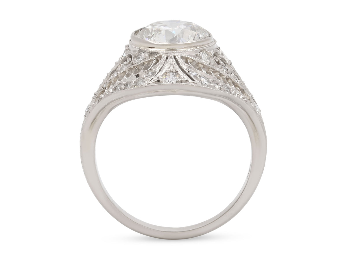 Mid-Century Diamond Ring in Platinum