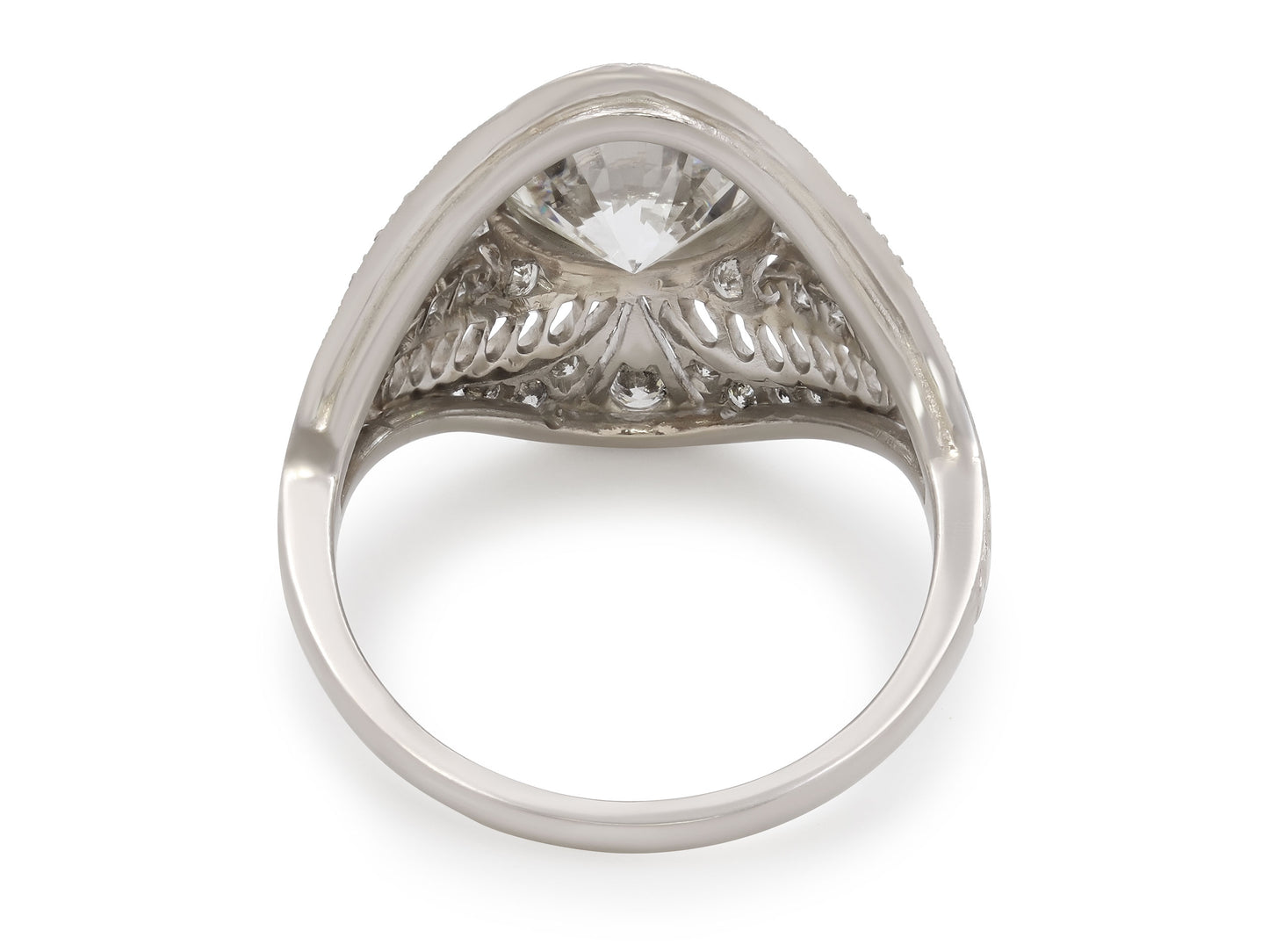 Mid-Century Diamond Ring in Platinum