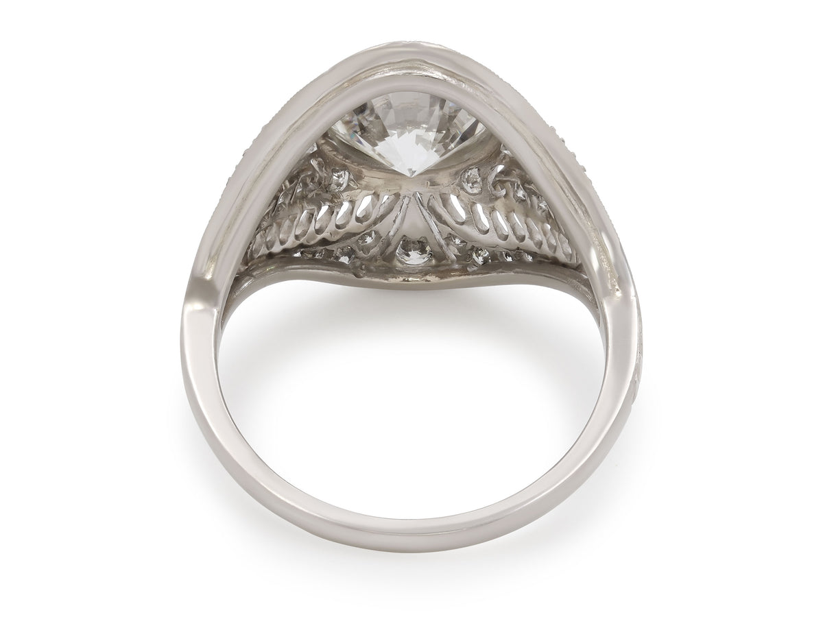Mid-Century Diamond Ring in Platinum