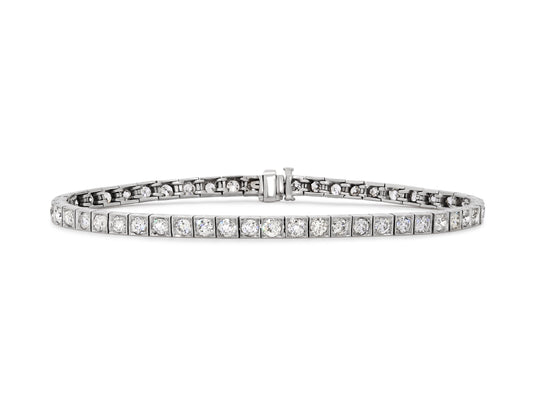 Antique Edwardian Diamond Line Bracelet in Platinum