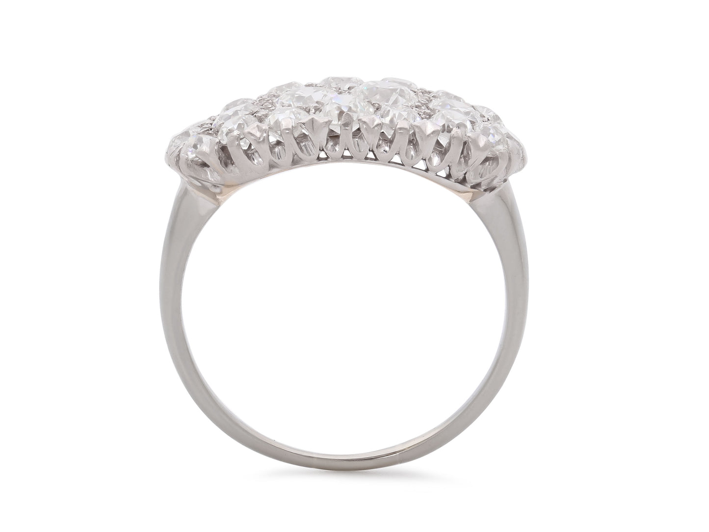 Art Deco Diamond Cluster Ring in 18K White Gold