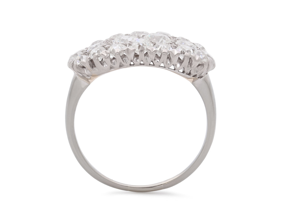 Art Deco Diamond Cluster Ring in 18K White Gold