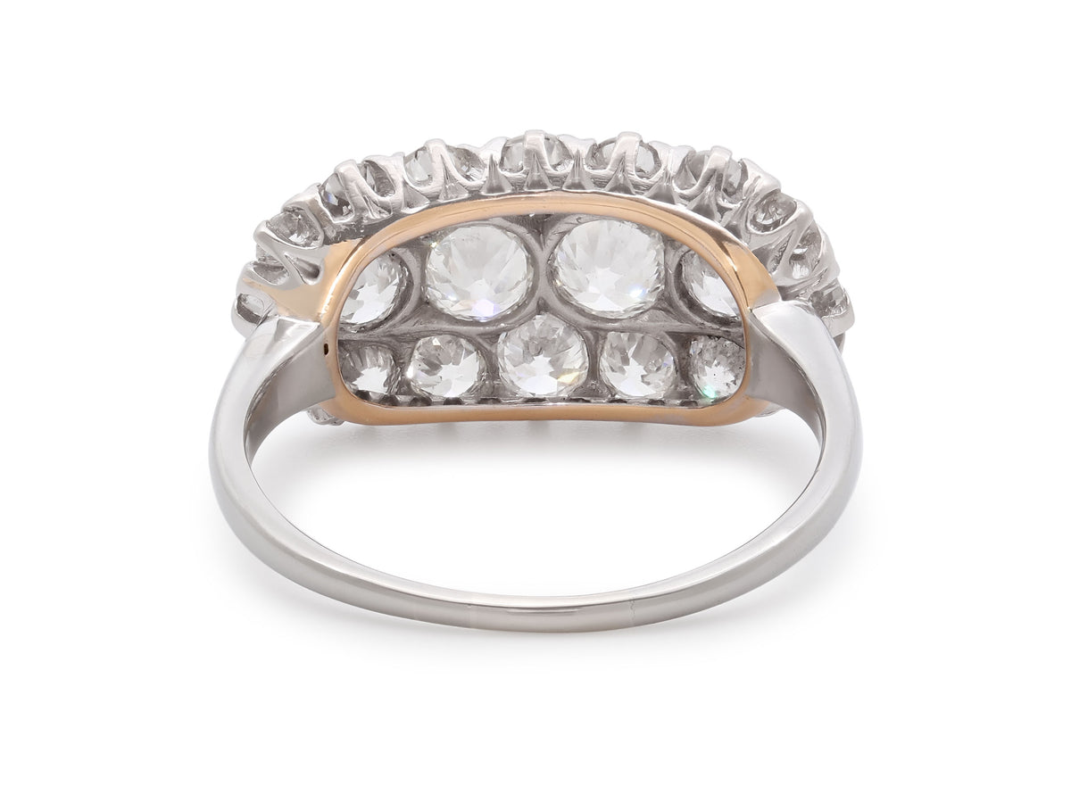 Art Deco Diamond Cluster Ring in 18K White Gold