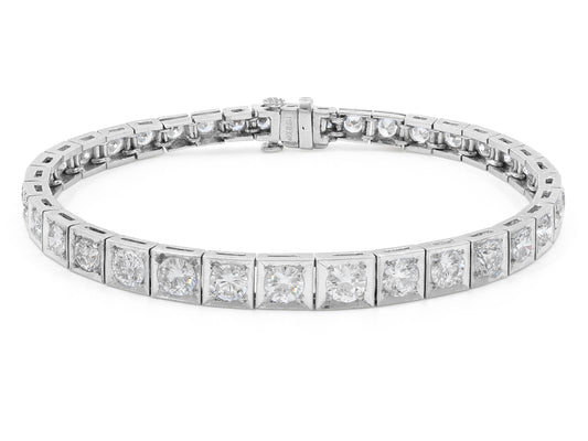 Mid-Century Diamond Bracelet in Platinum