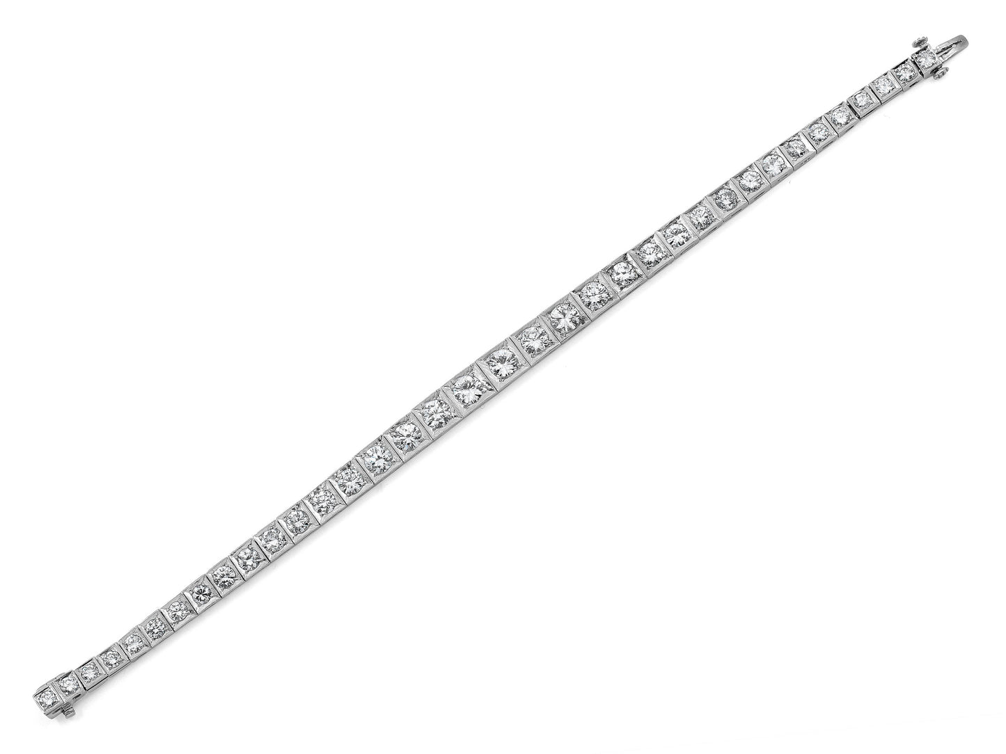 Mid-Century Diamond Bracelet in Platinum