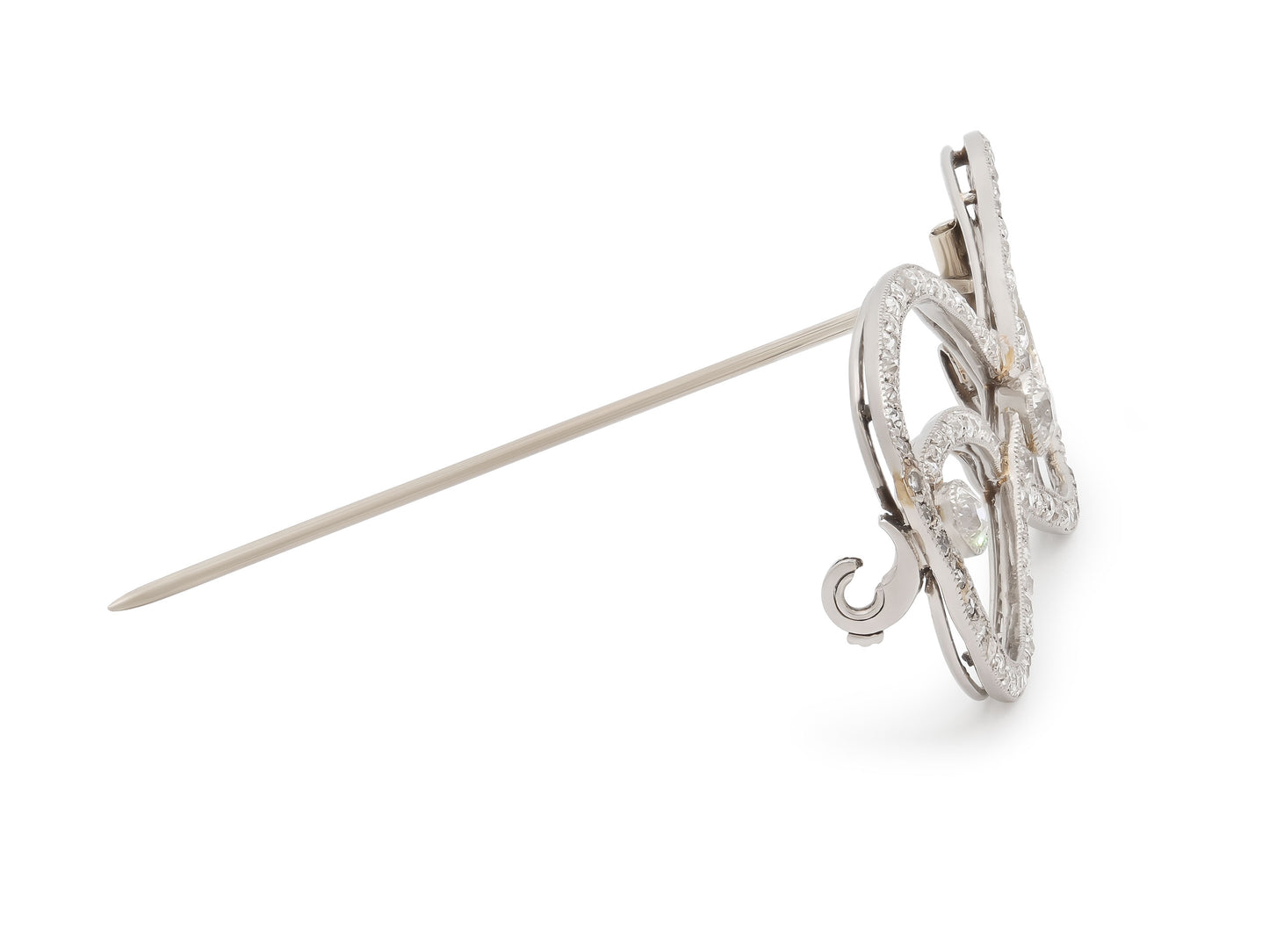 Antique Edwardian Diamond Brooch in Platinum