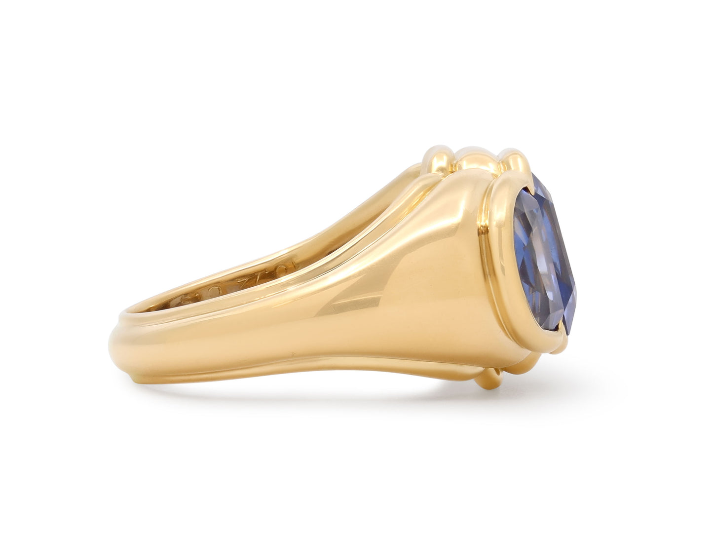 Bulgari Three Stone Sapphire Ring in 18K Gold