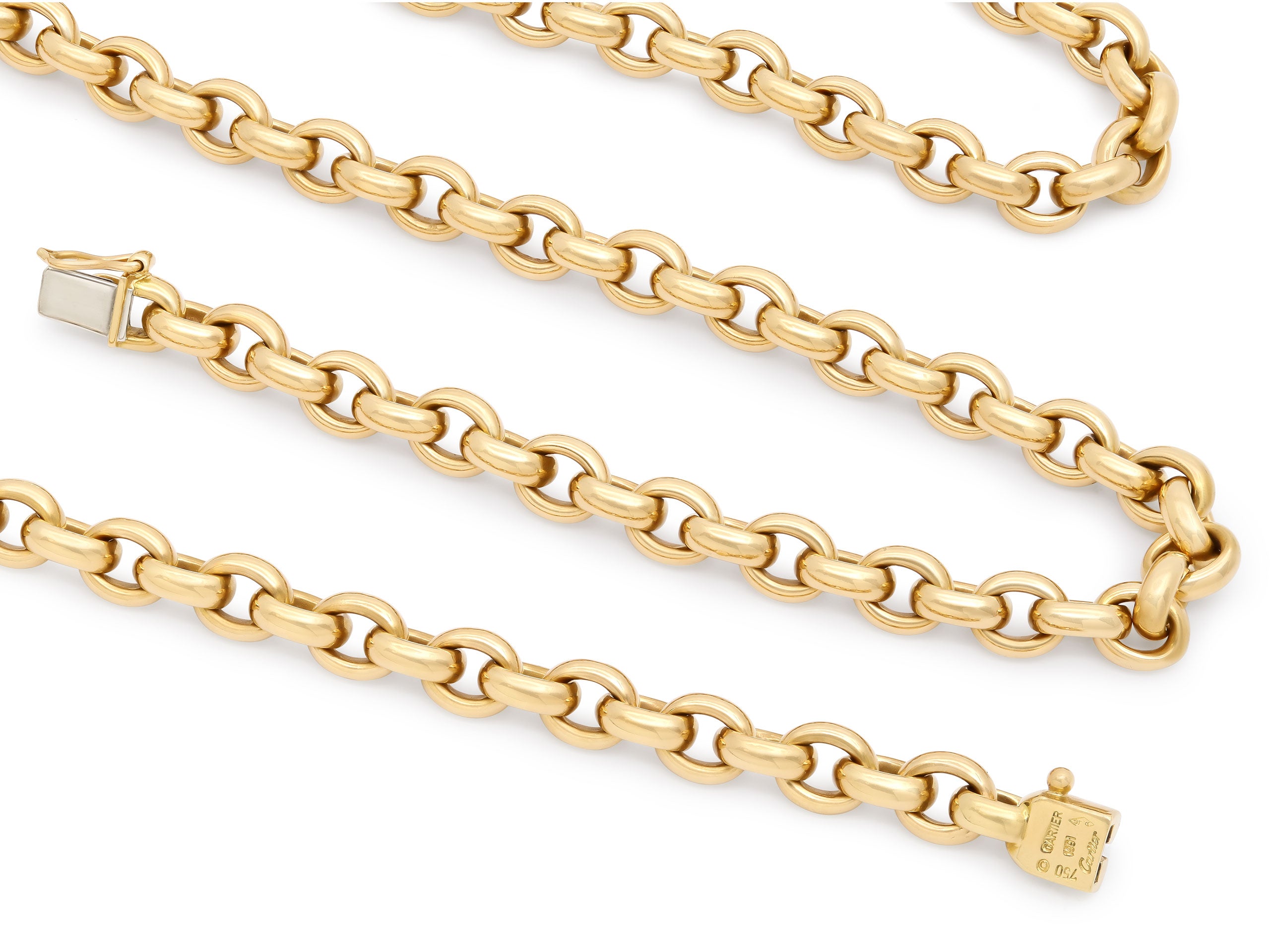 Cartier Heavy Cable Link Chain Necklace in 18K Gold #521501 – Beladora