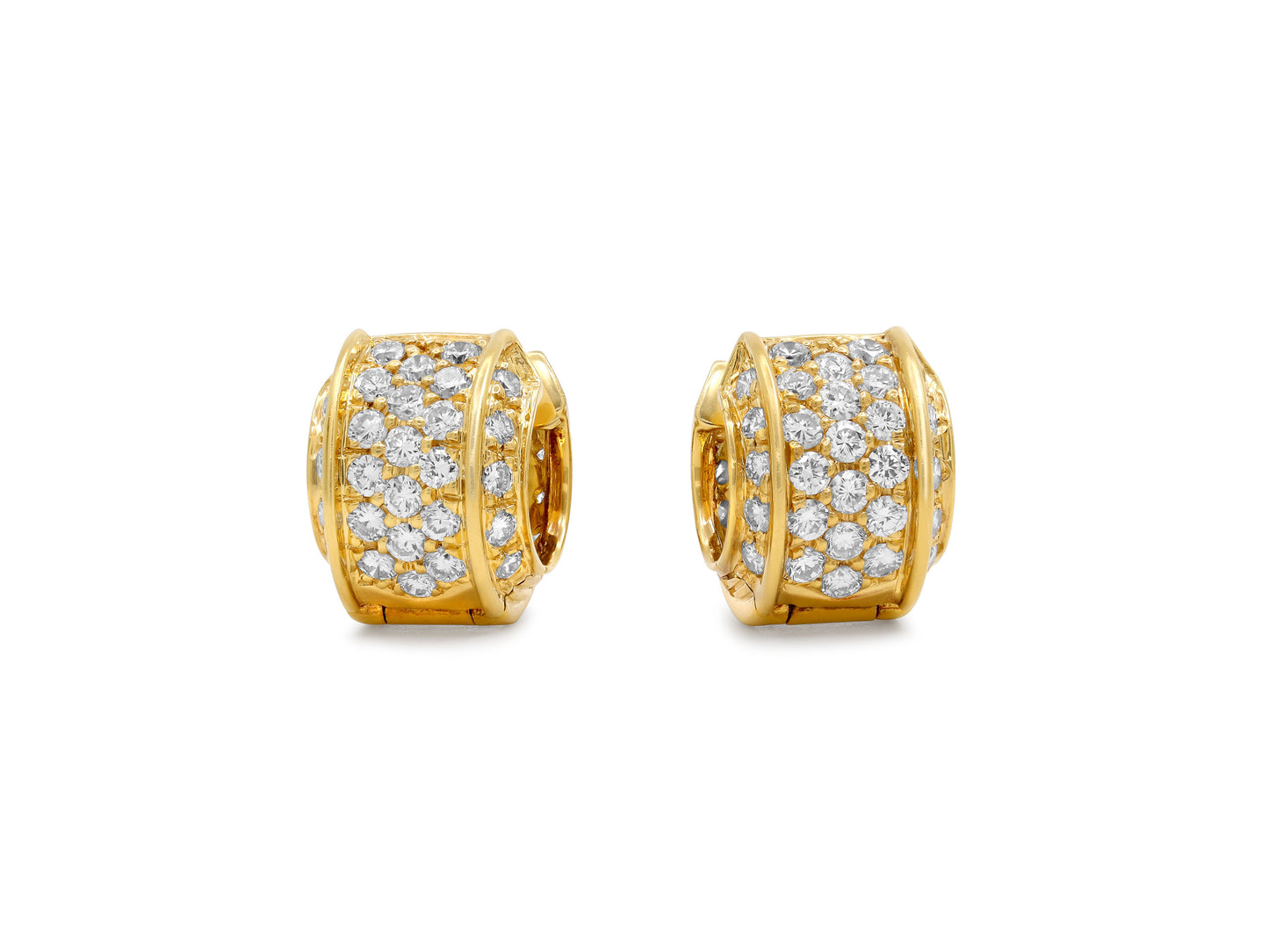Diamond Huggie Earrings in 18K Gold