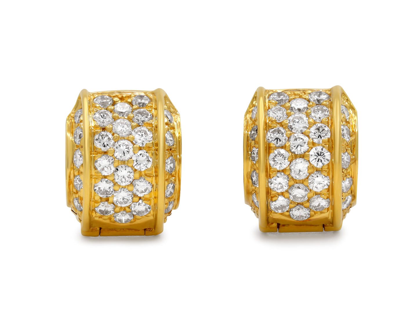 Diamond Huggie Earrings in 18K Gold