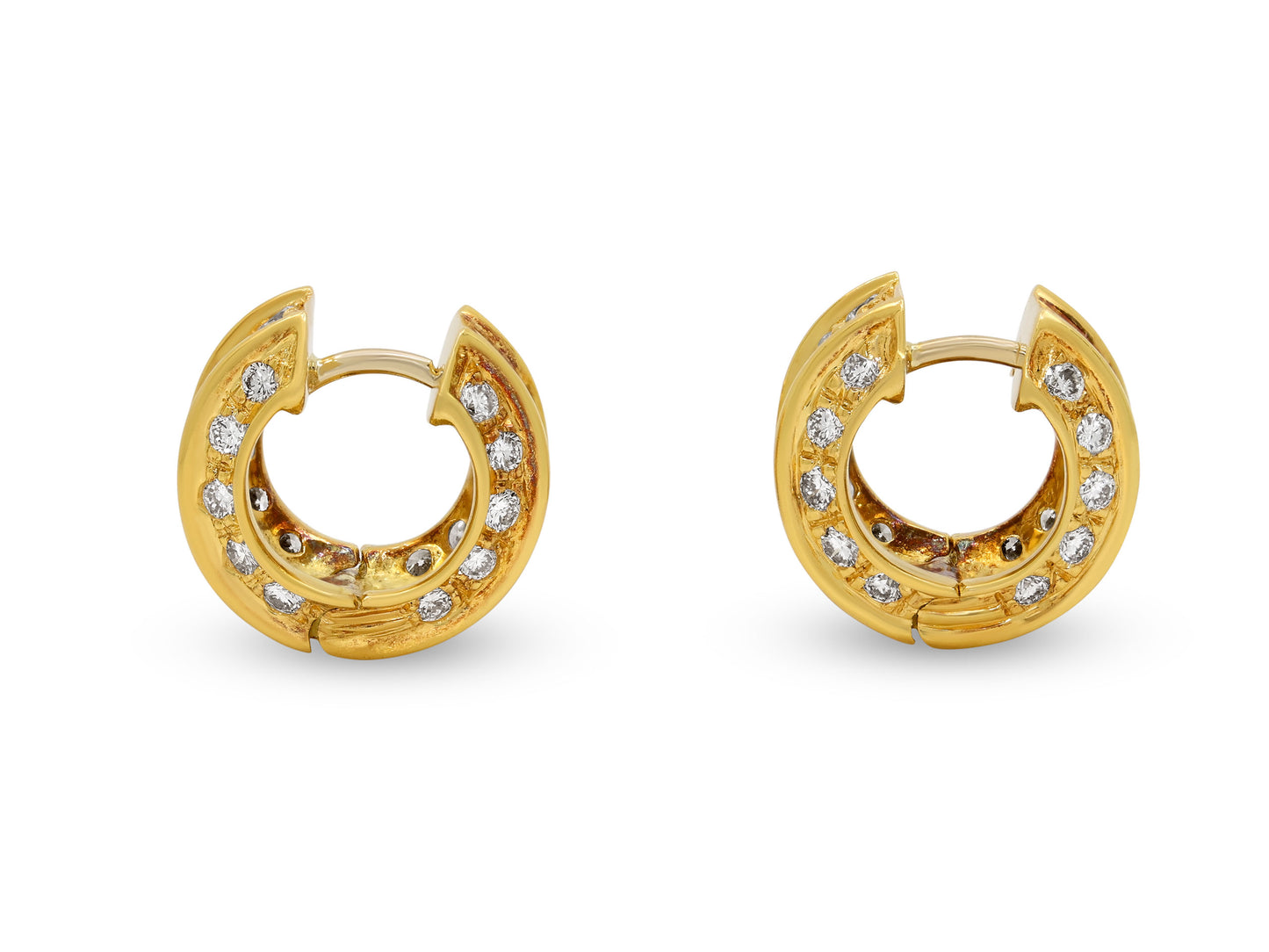 Diamond Huggie Earrings in 18K Gold