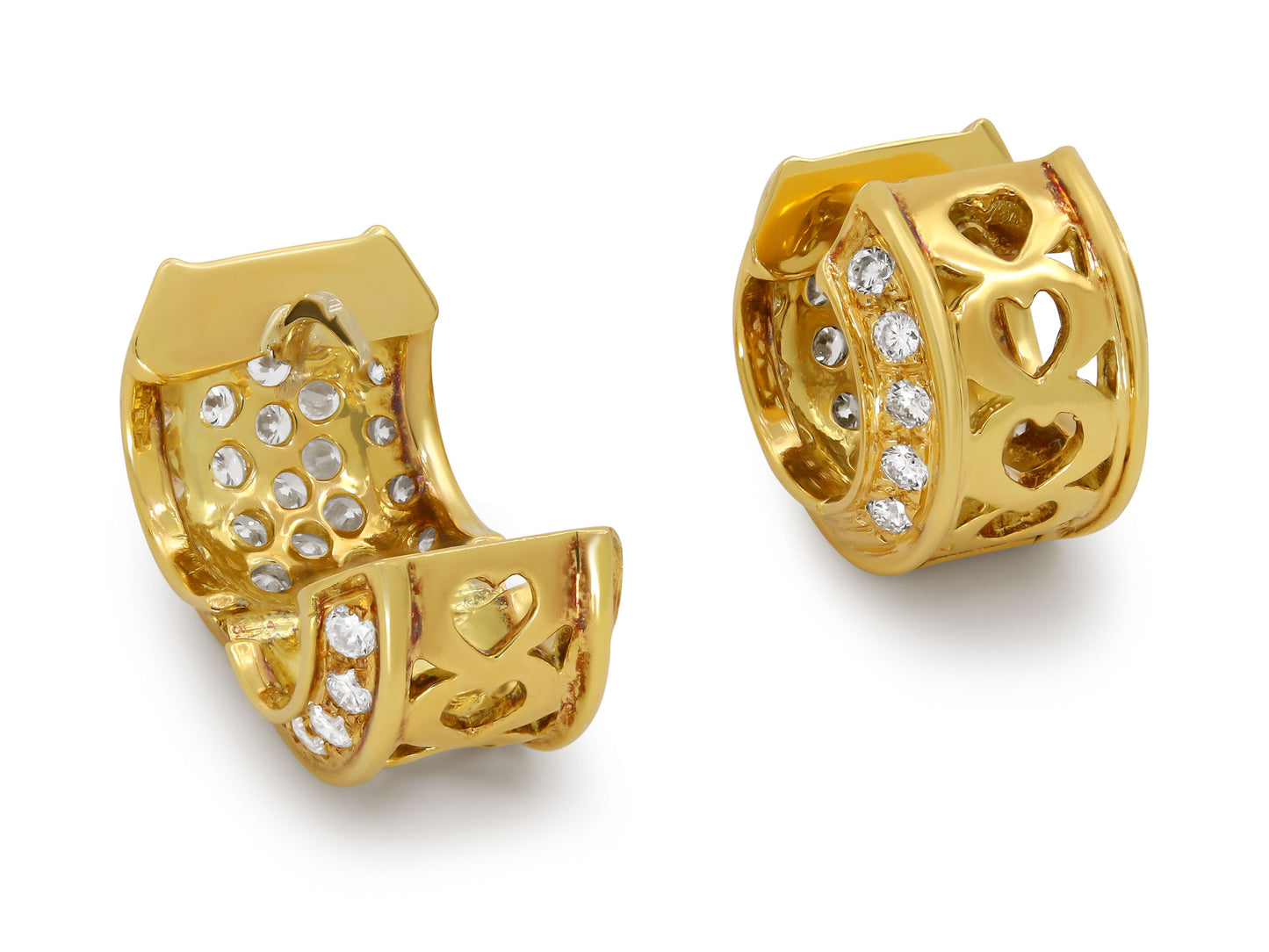 Diamond Huggie Earrings in 18K Gold