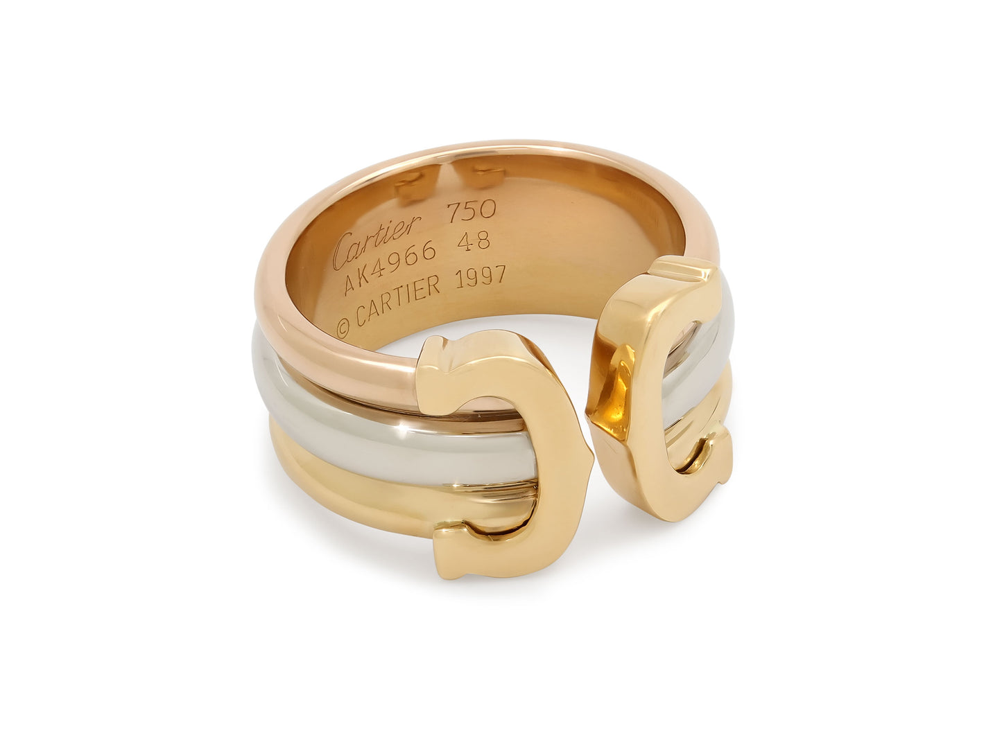Cartier 'C de Cartier' Ring in Tri-Color 18K Gold
