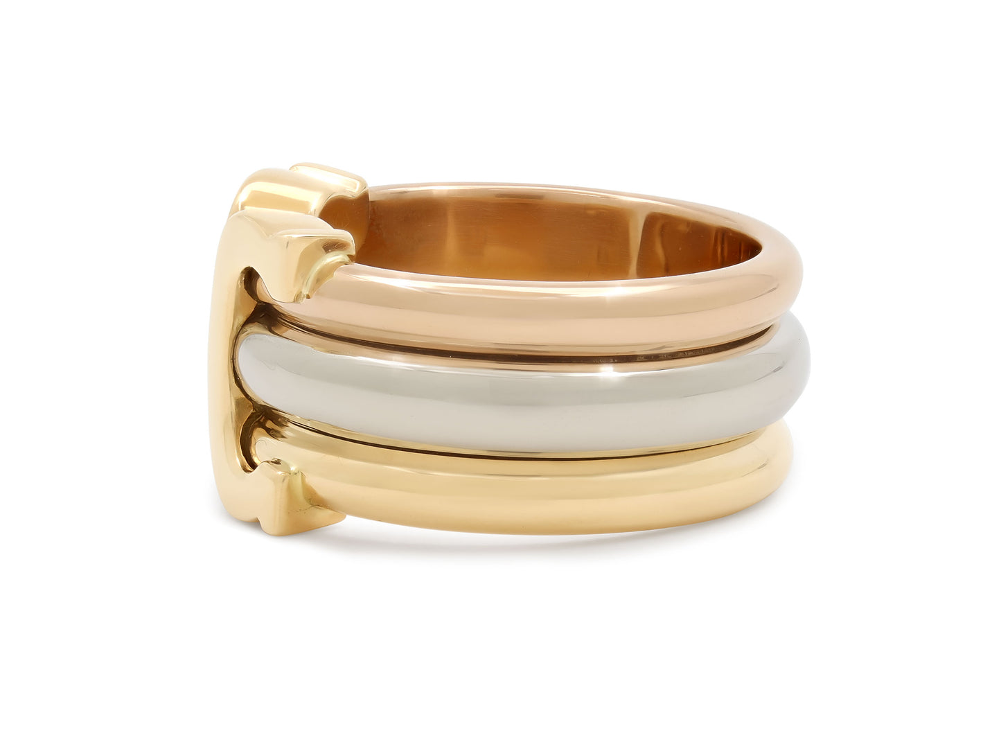 Cartier 'C de Cartier' Ring in Tri-Color 18K Gold