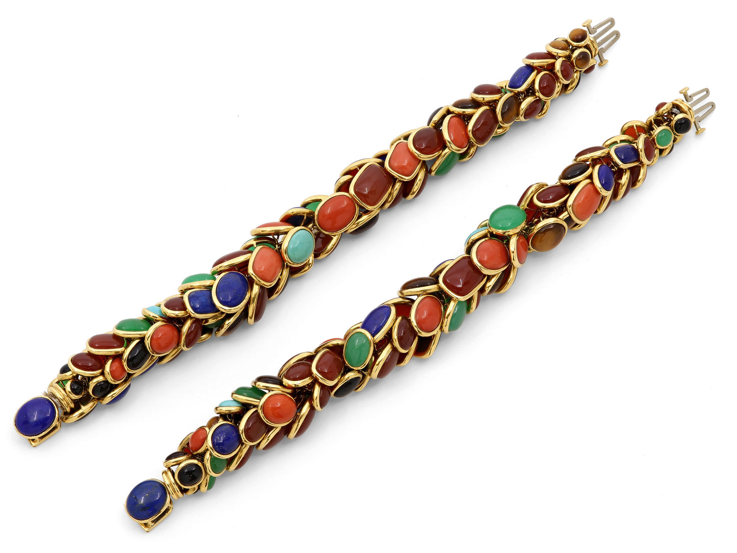 Pair of Seaman Schepps Gemstone Bracelets in 18K Gold