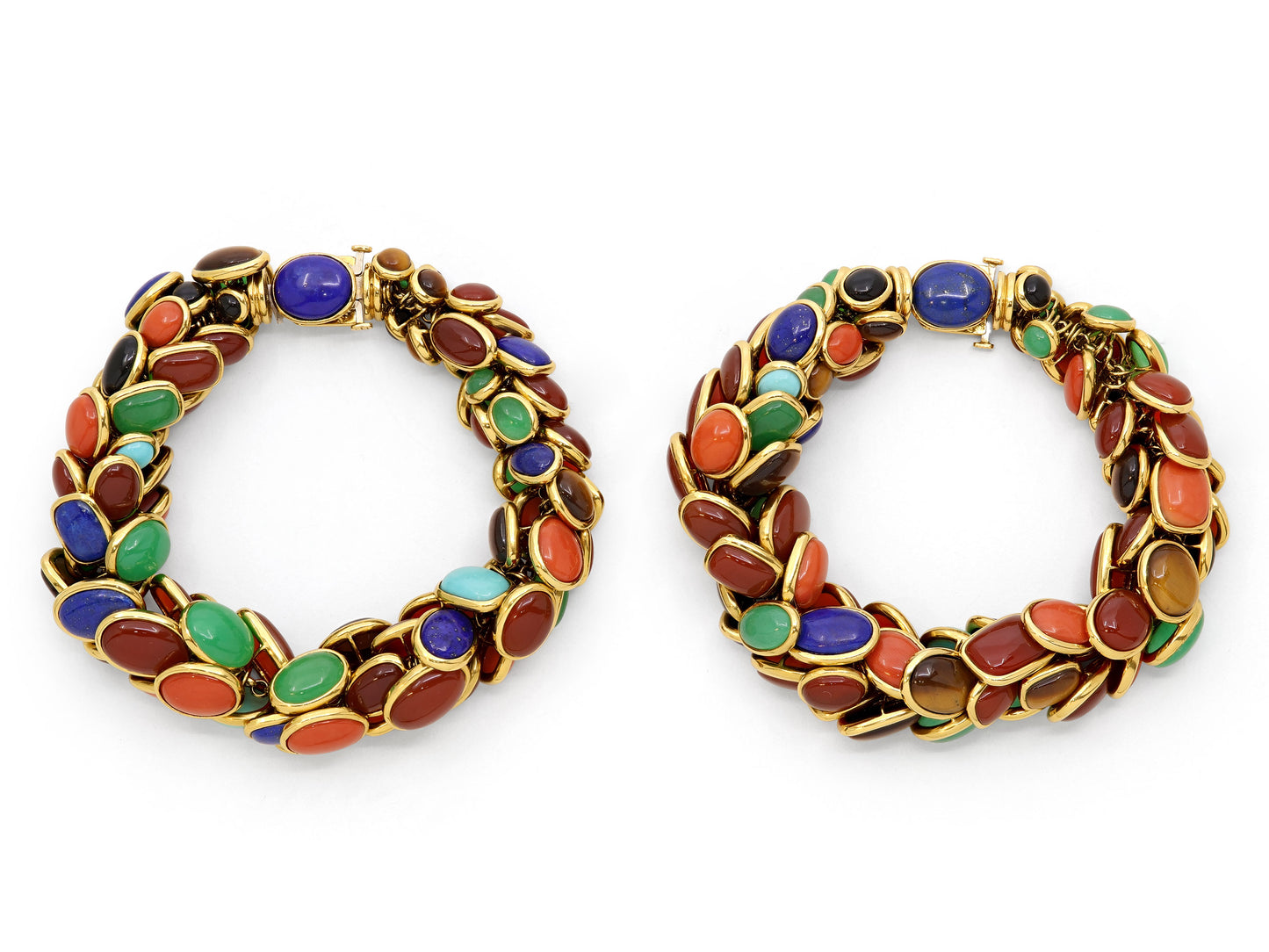 Pair of Seaman Schepps Gemstone Bracelets in 18K Gold