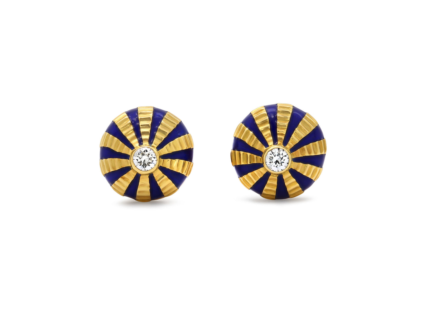 Tiffany & Co. 'Taj Mahal' Enamel Earrings in 18K Gold