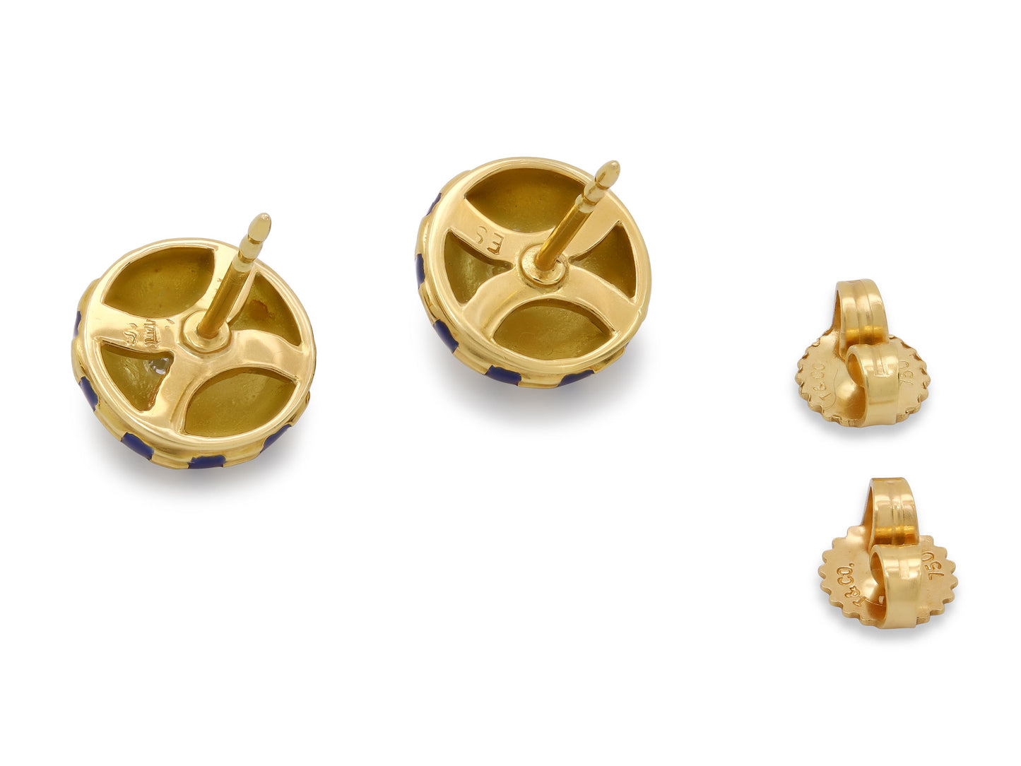 Tiffany & Co. 'Taj Mahal' Enamel Earrings in 18K Gold