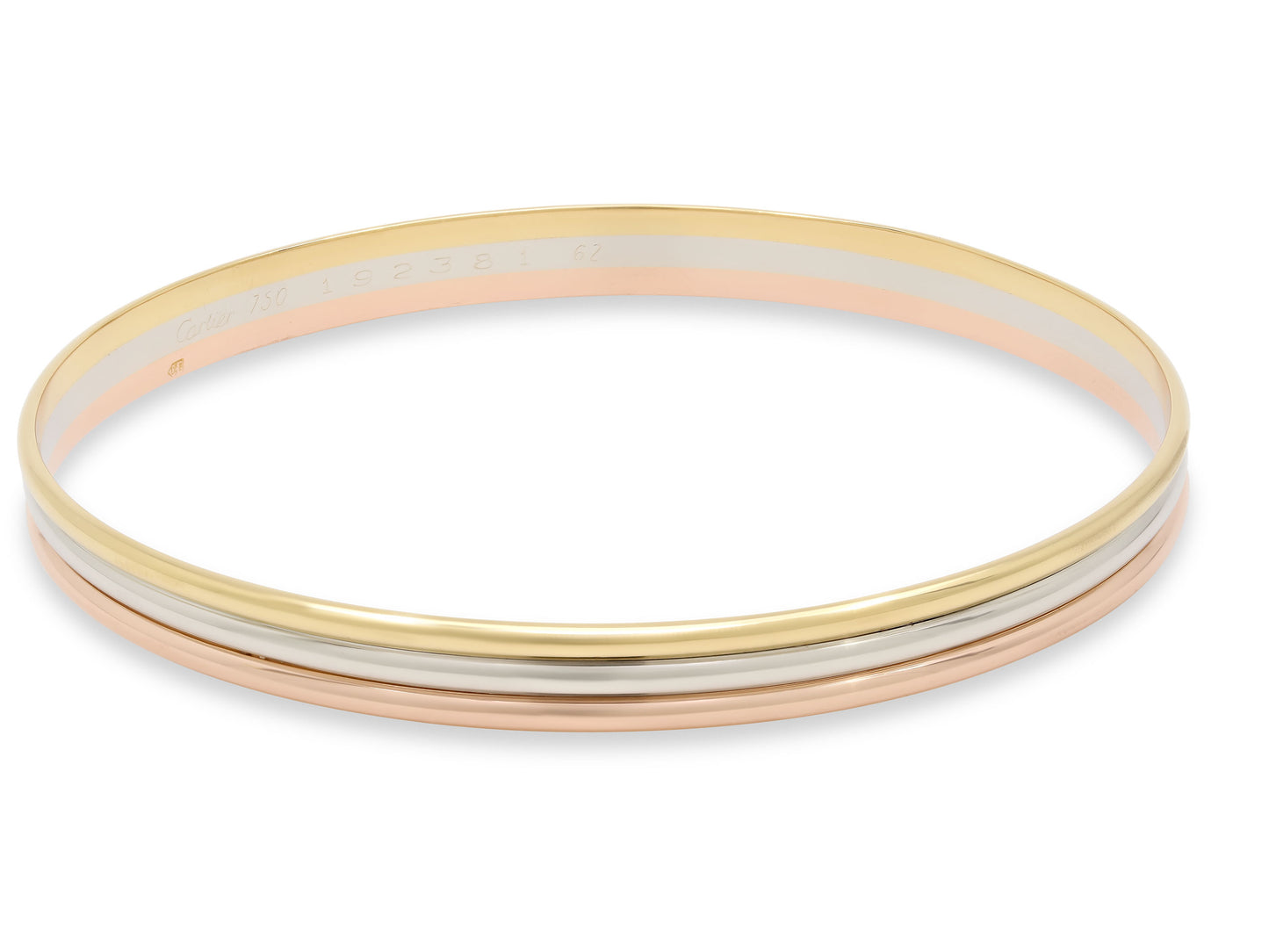 Cartier 'Trinity' Bangle Bracelet in Tri-Color 18K Gold