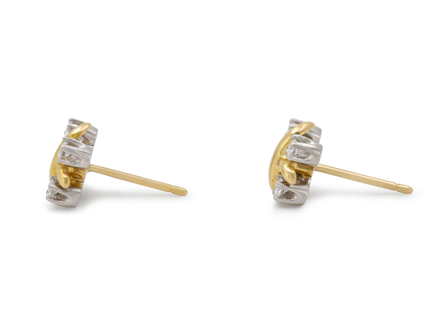Tiffany and Co. Schlumberger 'Lynn' Diamond Earrings in 18K Gold and Platinum