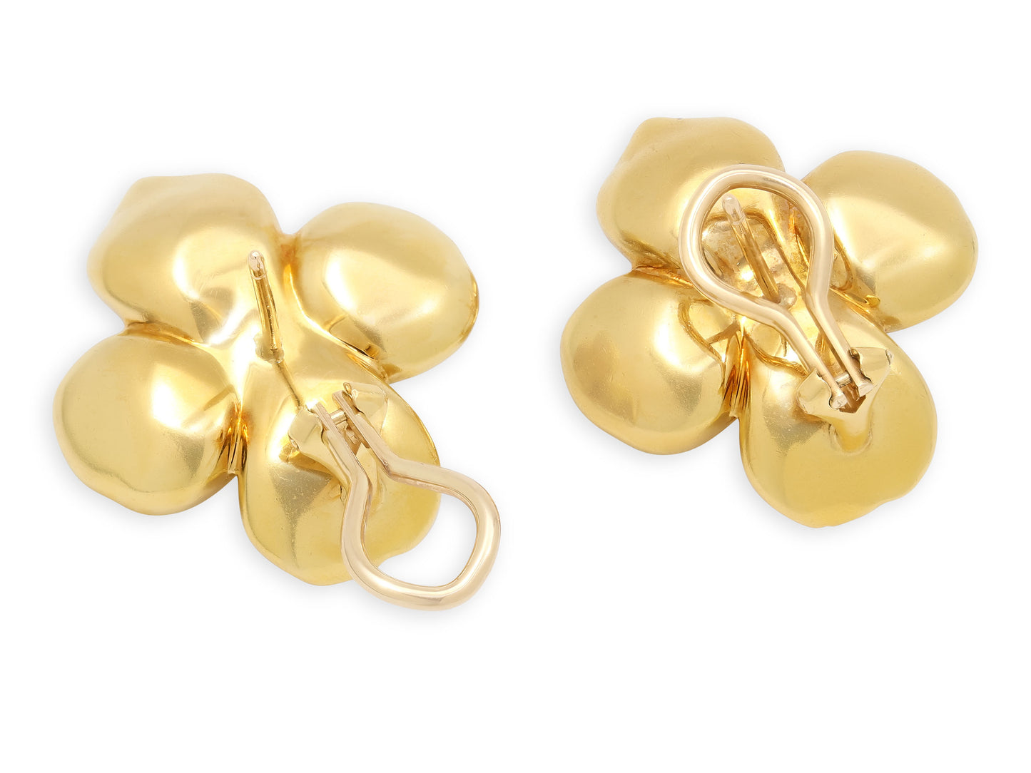 Cultured Pearl Flower Earrings in 18K Gold