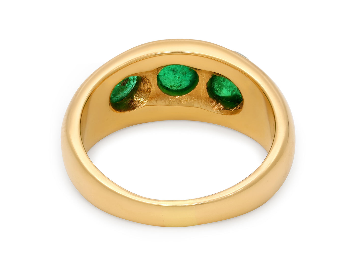 Cabochon Emerald Ring in 18K Gold