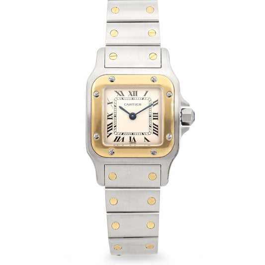 Cartier 'Santos de Cartier Galbée' Watch in Steel and 18K Gold