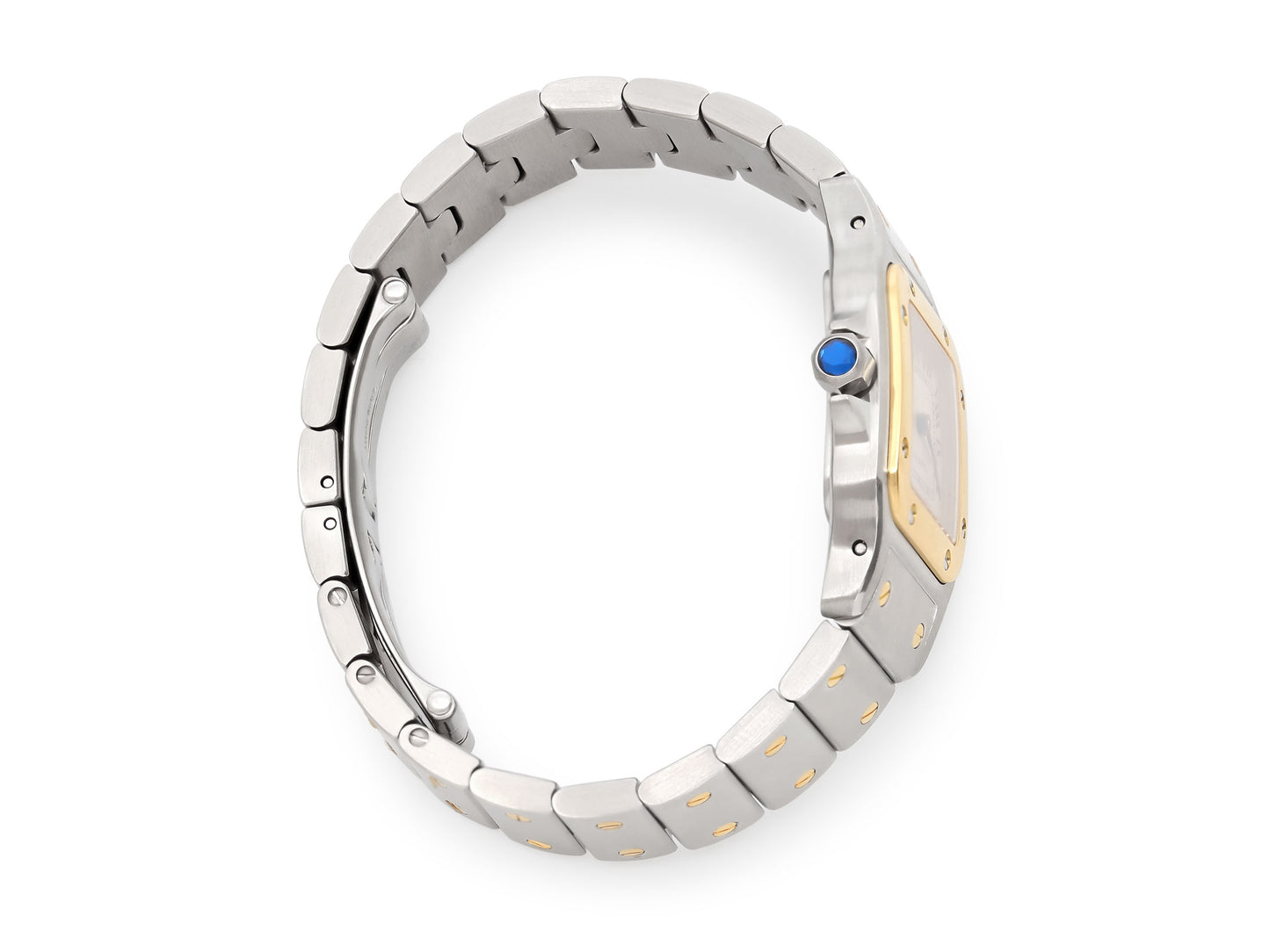 Cartier 'Santos de Cartier Galbée' Watch in Steel and 18K Gold