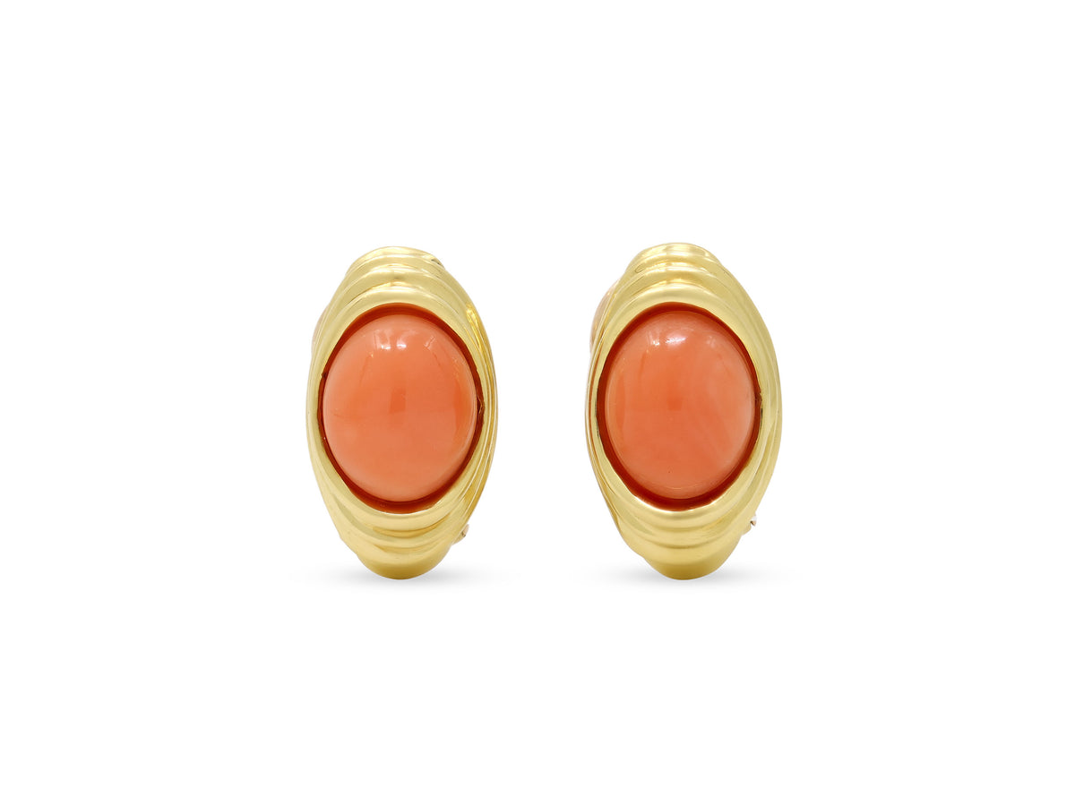 Coral Earrings in 18K Gold