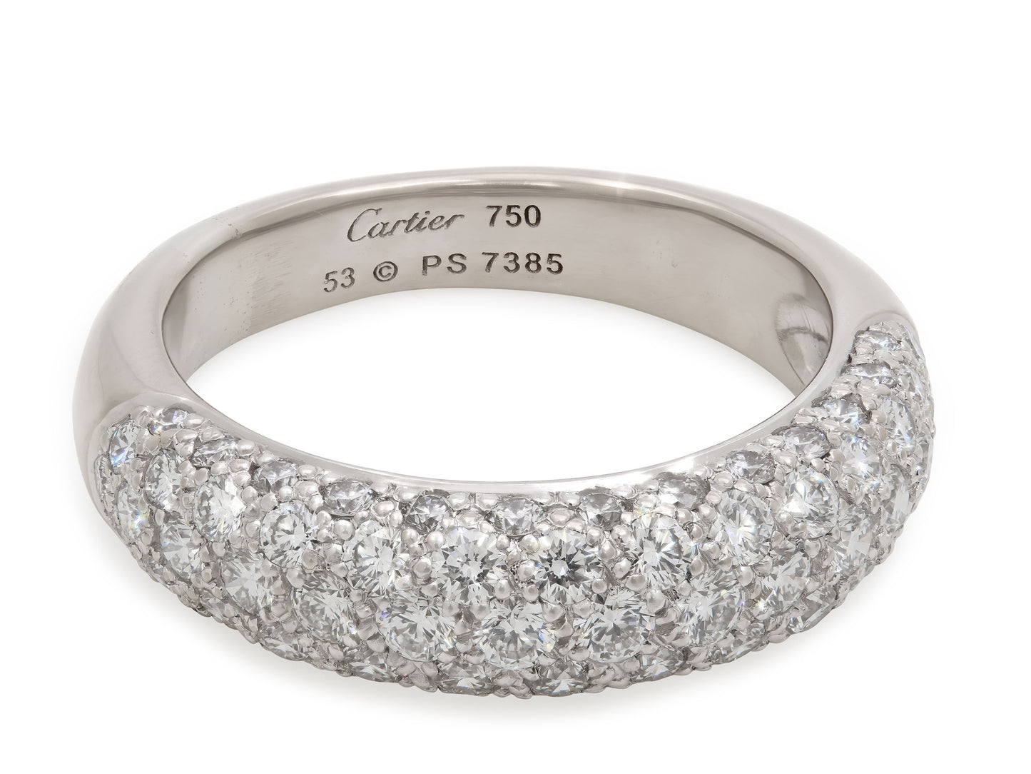 Cartier 'Mimi' Diamond Bombé Ring in 18K White Gold