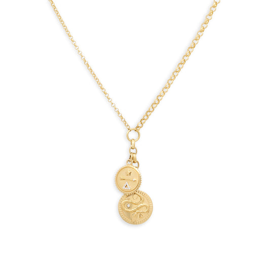 Foundrae 'Heavy Mixed Belcher Chain' Necklace in 18K Gold