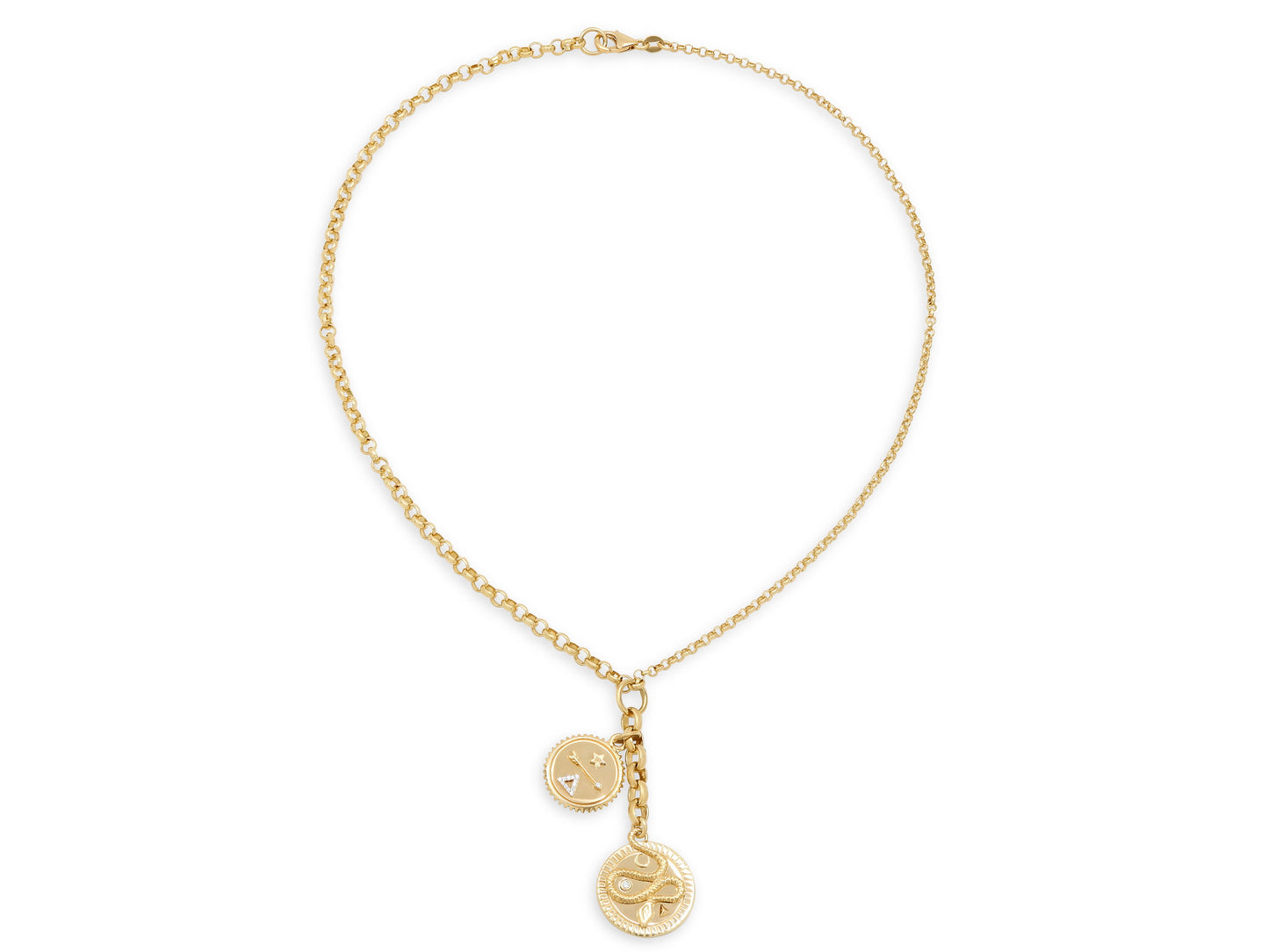 Foundrae 'Medium Mixed Belcher Chain' Necklace in 18K Gold