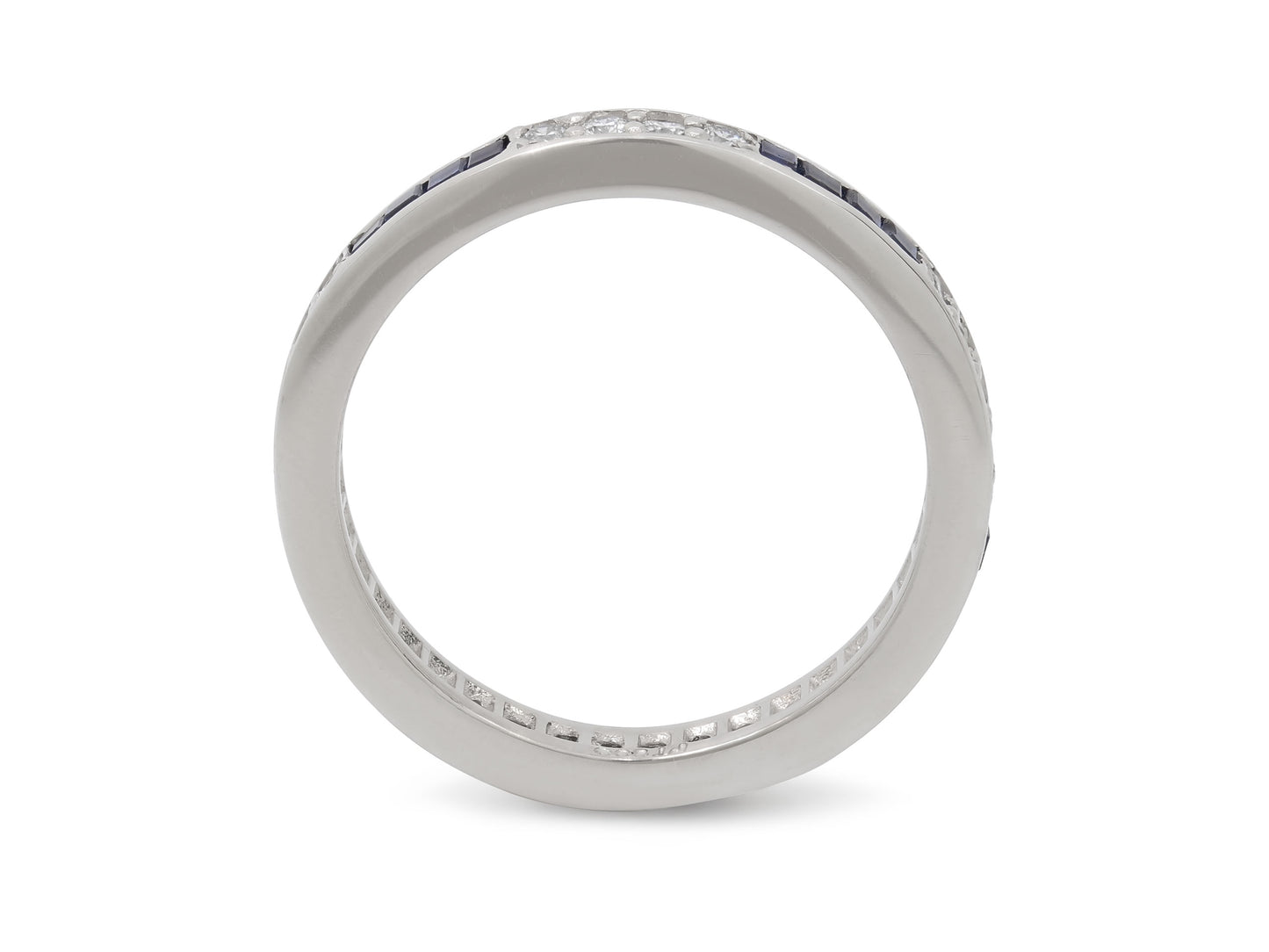 Sapphire and Diamond Eternity Band in Platinum