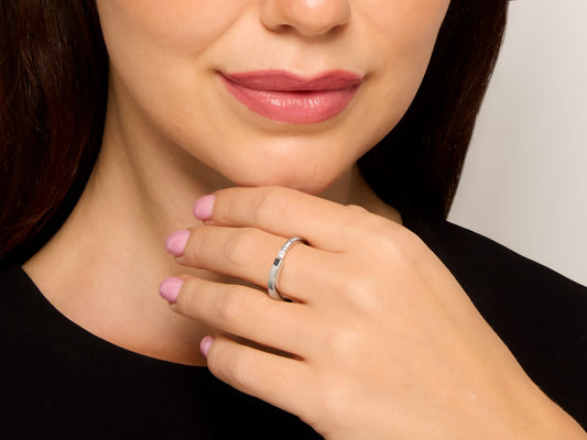 Tiffany & Co. 'Lock' Diamond Ring in 18K White Gold