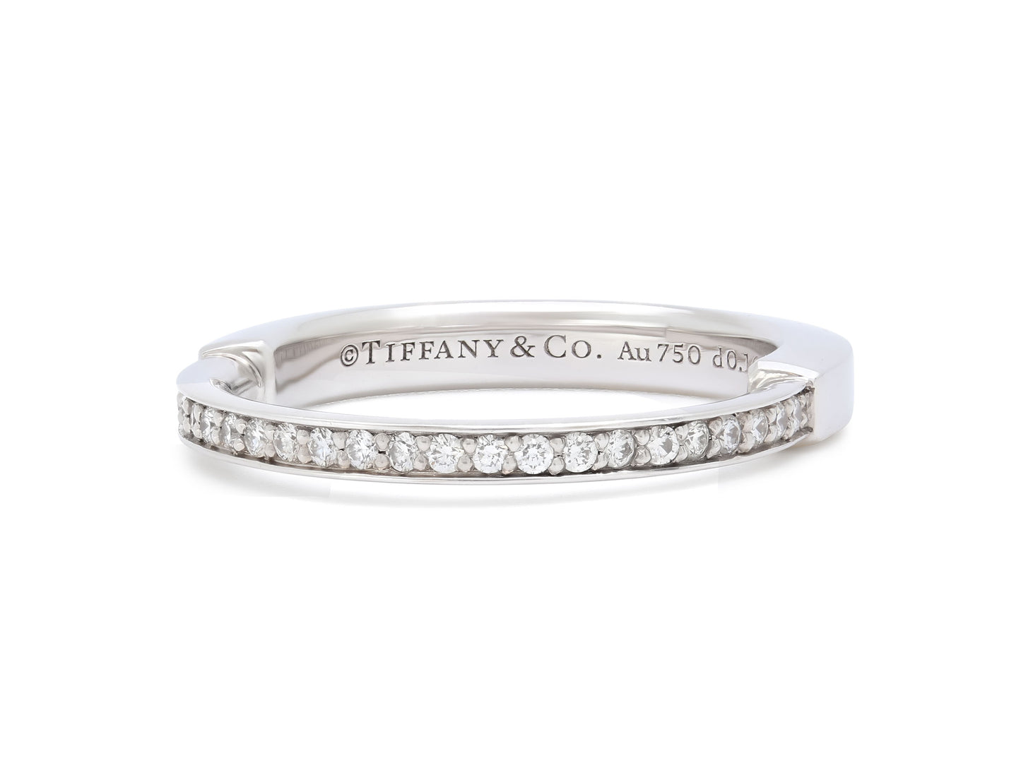 Tiffany & Co. 'Lock' Diamond Ring in 18K White Gold