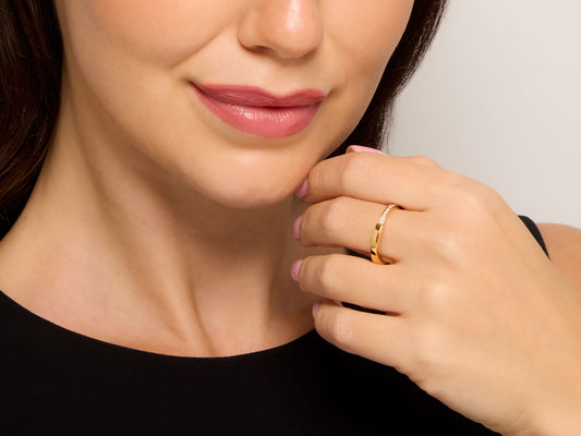 Tiffany & Co. 'Lock' Diamond Ring in 18K Rose Gold