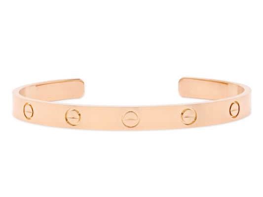 Cartier 'Love' Cuff Bracelet in 18K Rose Gold, Size 18