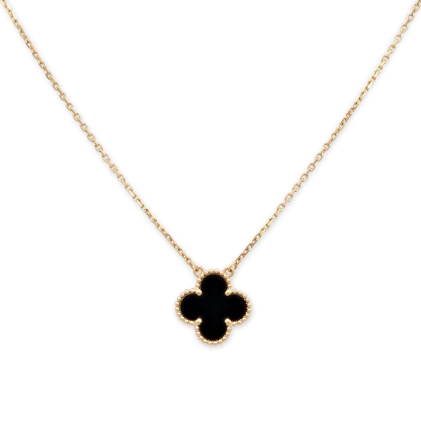 Van Cleef & Arpels 'Vintage Alhambra' Onyx Pendant in 18K Gold
