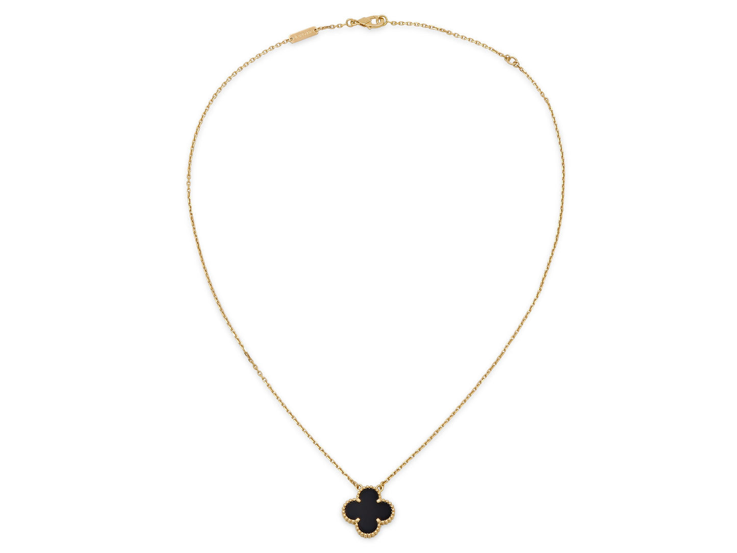 Van Cleef & Arpels 'Vintage Alhambra' Onyx Pendant in 18K Gold