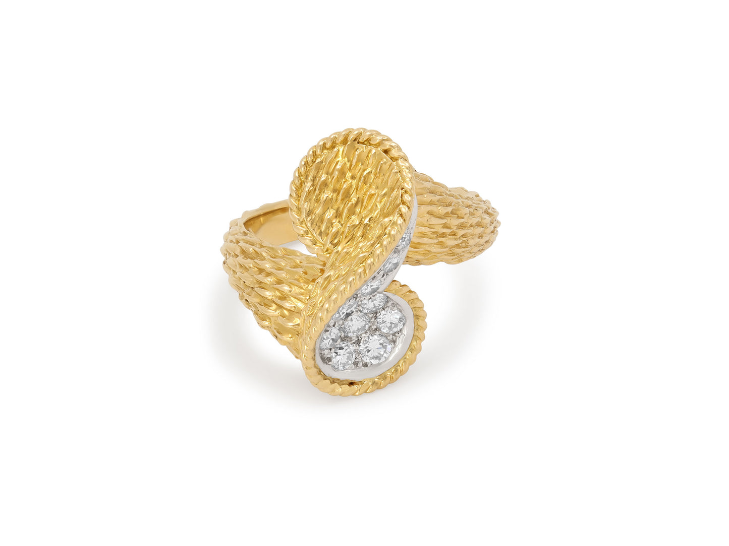 Boucheron 'Serpent Bohème' Diamond Ring in 18K Gold and Platinum