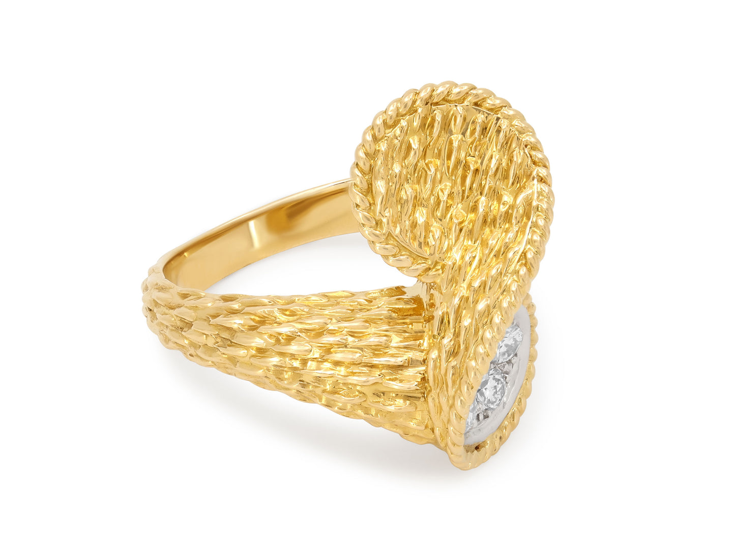 Boucheron 'Serpent Bohème' Diamond Ring in 18K Gold and Platinum