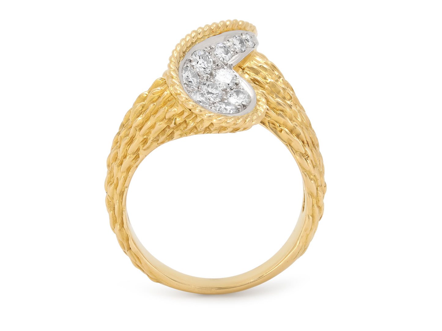 Boucheron 'Serpent Bohème' Diamond Ring in 18K Gold and Platinum