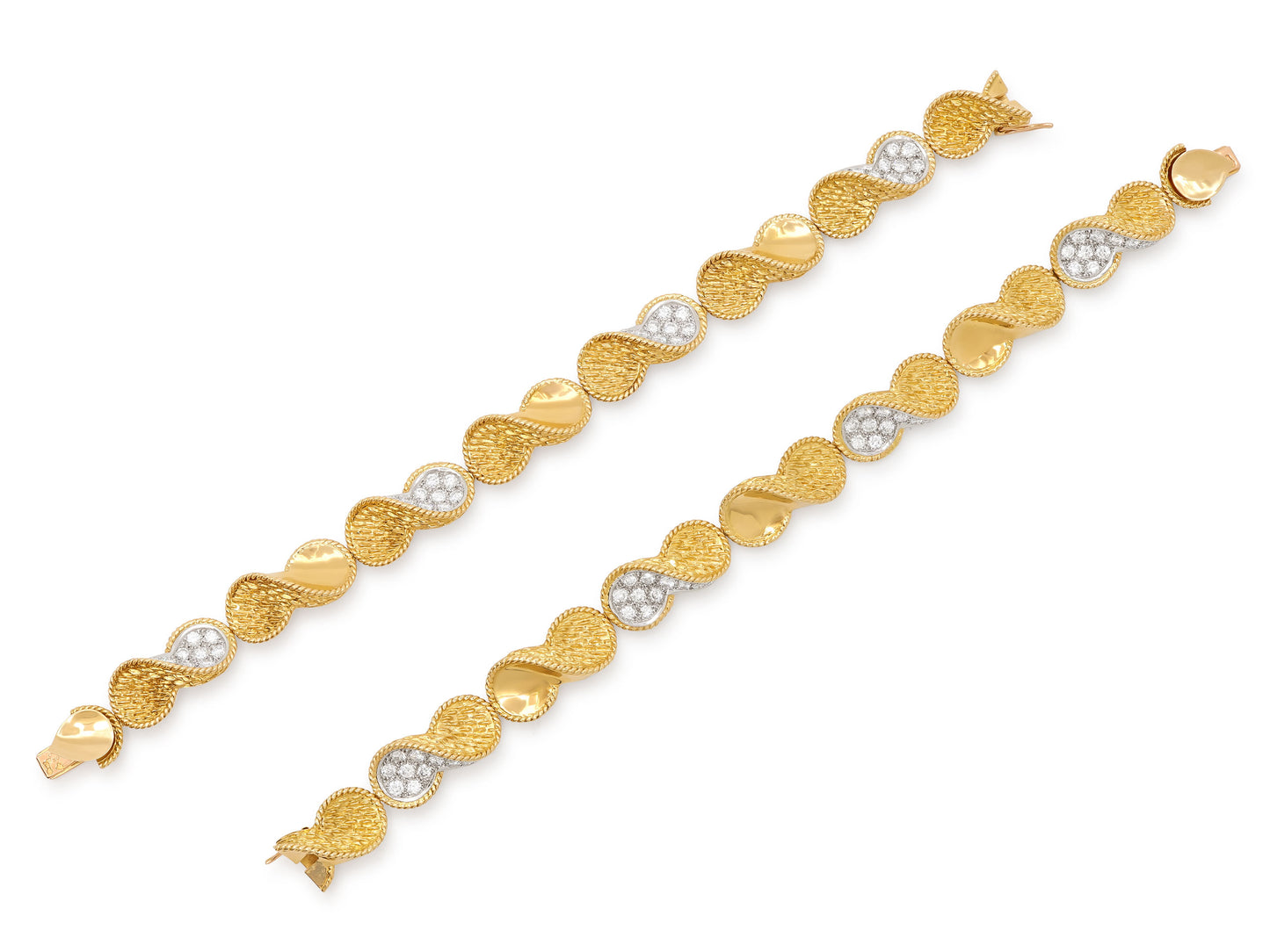 Pair of Boucheron 'Serpent Bohème' Diamond Bracelets in 18K Gold and Platinum